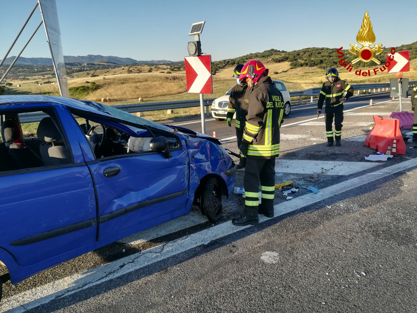 incidente stradale sulla olbia sassari il conducente trasportato in ospedale